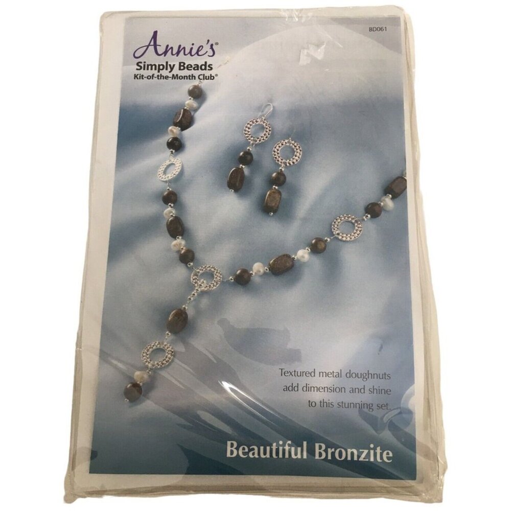 Annies Simply Beads Jewelry Making Kit Beautiful Bronzite Set Necklace Earrings